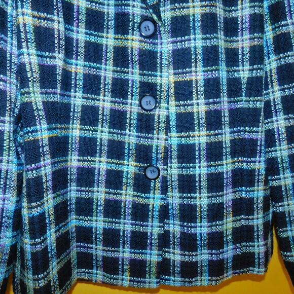 Requirements black multi color plaid blazer women - Picture 5 of 7
